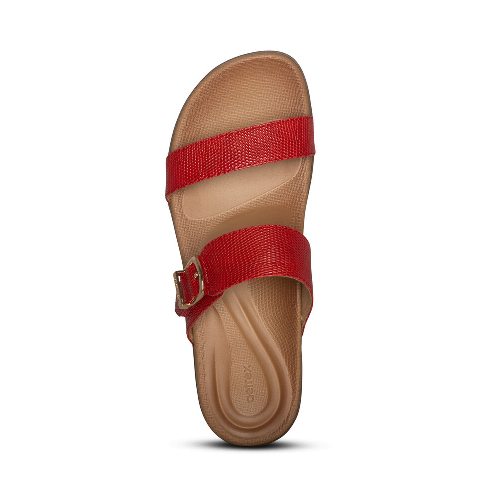 Aetrex Women's Mimi Water-Friendly Sandals - Red | USA FCY8VUU